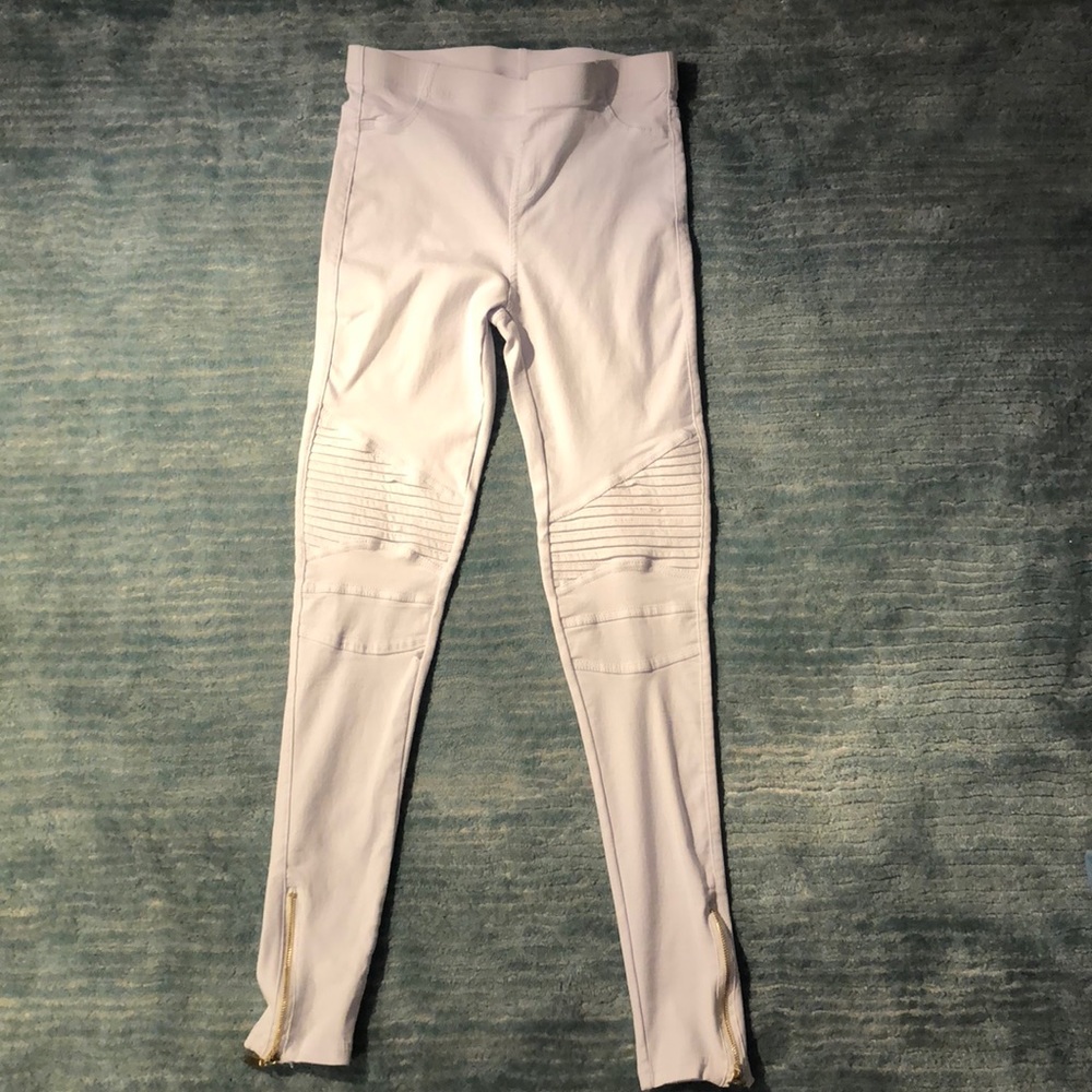 White Moto Jeggings